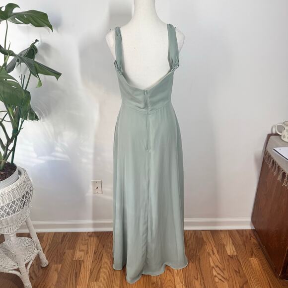 Birdy Grey DEVIN CONVERTIBLE DRESS Women M CHIFFON SAGE BRIDEMAID WEDDING - Picture 2 of 15